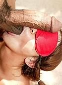 brunette giving head
